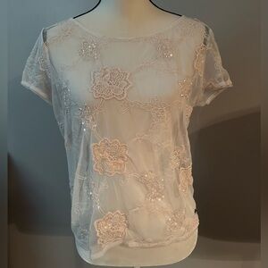 Abercrombie & Fitch Sheer Floral Lace Blouse